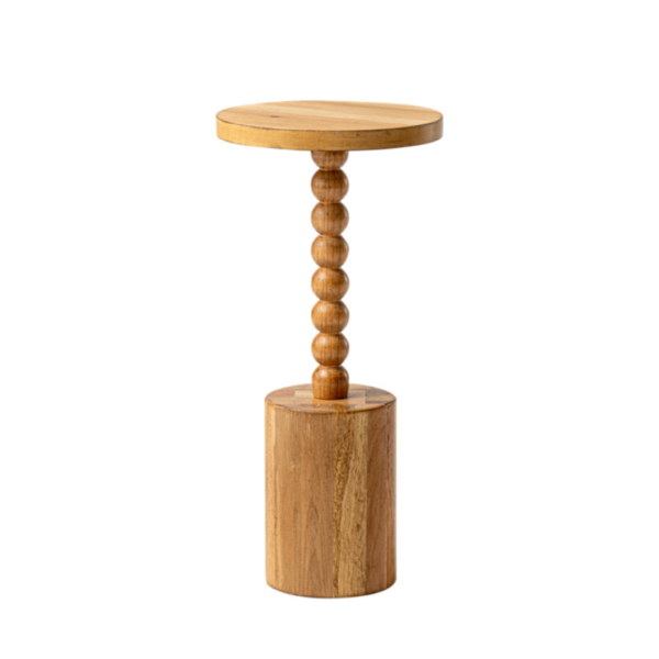 Wooden Round Ribbon End Table - Image 3