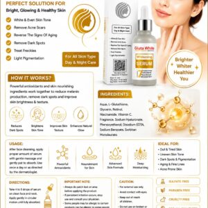 Gluta White Whitening Serum For Bright Glowing Healthy Skin Complexion