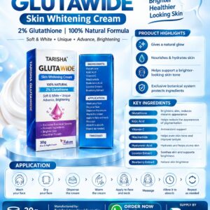 Tarisha Glutawide Skin Whitening Cream For Brighter Healthier Complexion